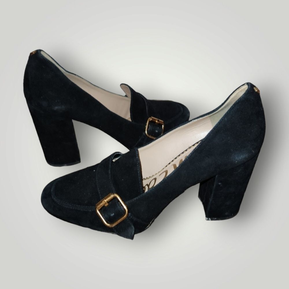 Sam Edelman Ellison Black Suede Pump Heels 8.5 - Picture 2 of 16